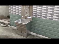 Waschbecken aus Edelstahl 304 mit Spiegel und automatischem Wasserhahn