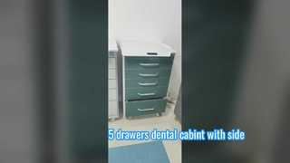 Dentalkabinett mit 5 Schubladen und seitlicher Ablage