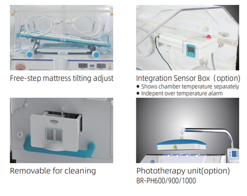 Professional Medical Infant Incubator Low Noise Humidity Adjustable Newborn Incubator for Hospital Use