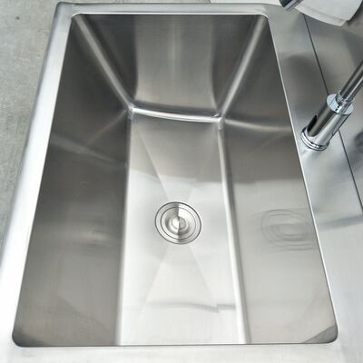 Stainless Steel Foot Pedal Faucet Wash Sink For 3 People