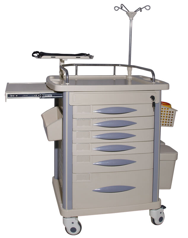 BR-ET003 Hospital Emergency Trolleys Equipment ABS Plastic Carts